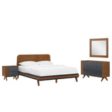 Dylan 4 Piece Bedroom Set Walnut MOD-6956-WAL