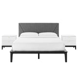 Dakota 3 Piece Upholstered Bedroom Set White MOD-6961-WHI