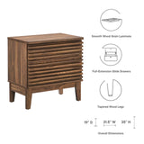 Modway Furniture Render Two-Drawer Nightstand XRXT Walnut MOD-6964-WAL