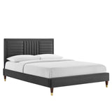 Sofia Channel Tufted Performance Velvet Queen Platform Bed