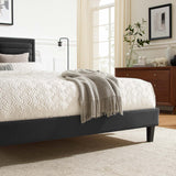 Modway Furniture Sofia Channel Tufted Performance Velvet Queen Platform Bed 0423 Charcoal MOD-6975-CHA