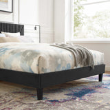 Modway Furniture Yasmine Channel Tufted Performance Velvet Queen Platform Bed 0423 Charcoal MOD-6976-CHA