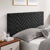 Modway Furniture Leah Chevron Tufted Performance Velvet Queen Platform Bed 0423 Charcoal MOD-6977-CHA