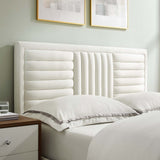 Modway Furniture Sofia Channel Tufted Performance Velvet Queen Platform Bed 0423 White MOD-6979-WHI