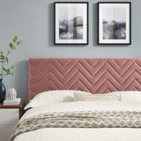 Modway Furniture Leah Chevron Tufted Performance Velvet Full Platform Bed 0423 Dusty Rose MOD-7001-DUS