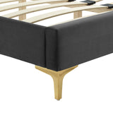Modway Furniture Zahra Channel Tufted Performance Velvet King Platform Bed 0423 Charcoal MOD-7006-CHA