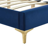 Modway Furniture Zahra Channel Tufted Performance Velvet King Platform Bed 0423 Navy MOD-7006-NAV