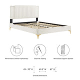 Modway Furniture Zahra Channel Tufted Performance Velvet King Platform Bed 0423 White MOD-7006-WHI