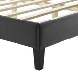 Modway Furniture Leah Chevron Tufted Performance Velvet King Platform Bed 0423 Charcoal MOD-7013-CHA