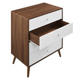 Modway Furniture Transmit 4-Drawer Chest XRXT Walnut White MOD-7019-WAL-WHI