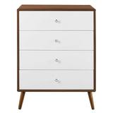 Modway Furniture Transmit 4-Drawer Chest XRXT Walnut White MOD-7019-WAL-WHI