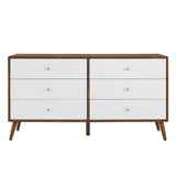 Modway Furniture Transmit 60" Dresser XRXT Walnut White MOD-7022-WAL-WHI