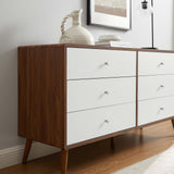 Modway Furniture Transmit 60" Dresser XRXT Walnut White MOD-7022-WAL-WHI