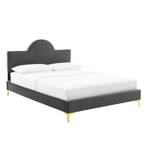 Sunny Performance Velvet Twin Bed Charcoal MOD-7027-CHA