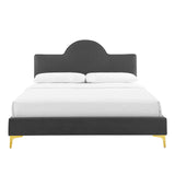 Sunny Performance Velvet Twin Bed Charcoal MOD-7027-CHA