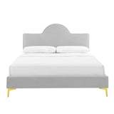 Sunny Performance Velvet Twin Bed Light Gray MOD-7027-LGR