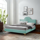 Sunny Performance Velvet Twin Bed Mint MOD-7027-MIN