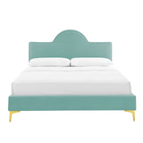 Sunny Performance Velvet Twin Bed Mint MOD-7027-MIN