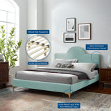 Sunny Performance Velvet Twin Bed Mint MOD-7027-MIN