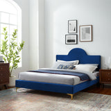 Sunny Performance Velvet Twin Bed Navy MOD-7027-NAV