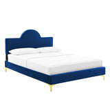 Sunny Performance Velvet Twin Bed Navy MOD-7027-NAV