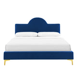 Sunny Performance Velvet Twin Bed Navy MOD-7027-NAV