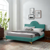 Sunny Performance Velvet Twin Bed Teal MOD-7027-TEA