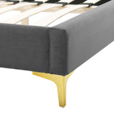 Sunny Performance Velvet Full Bed Charcoal MOD-7028-CHA