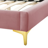 Sunny Performance Velvet Full Bed Dusty Rose MOD-7028-DUS