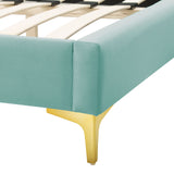 Sunny Performance Velvet Full Bed Mint MOD-7028-MIN