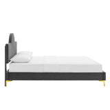 Sunny Performance Velvet King Bed Charcoal MOD-7029-CHA