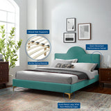 Sunny Performance Velvet King Bed Teal MOD-7029-TEA