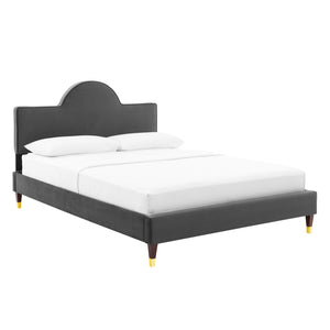 Aurora Performance Velvet King Bed Charcoal MOD-7032-CHA