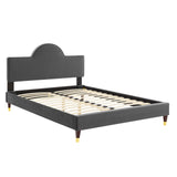 Aurora Performance Velvet King Bed Charcoal MOD-7032-CHA