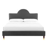 Aurora Performance Velvet King Bed Charcoal MOD-7032-CHA