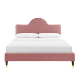 Aurora Performance Velvet King Bed Dusty Rose MOD-7032-DUS