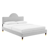 Aurora Performance Velvet King Bed Light Gray MOD-7032-LGR