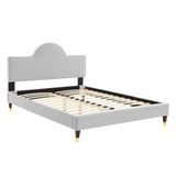 Aurora Performance Velvet King Bed Light Gray MOD-7032-LGR