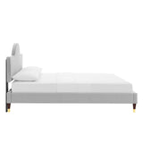 Aurora Performance Velvet King Bed Light Gray MOD-7032-LGR