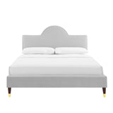 Aurora Performance Velvet King Bed Light Gray MOD-7032-LGR