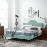 Aurora Performance Velvet King Bed Mint MOD-7032-MIN