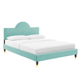 Aurora Performance Velvet King Bed Mint MOD-7032-MIN