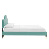 Aurora Performance Velvet King Bed Mint MOD-7032-MIN