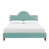 Aurora Performance Velvet King Bed Mint MOD-7032-MIN