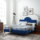 Aurora Performance Velvet King Bed Navy MOD-7032-NAV