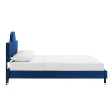 Aurora Performance Velvet King Bed Navy MOD-7032-NAV