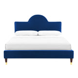 Aurora Performance Velvet King Bed Navy MOD-7032-NAV