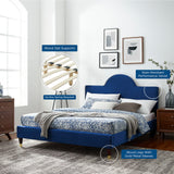 Aurora Performance Velvet King Bed Navy MOD-7032-NAV