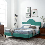 Aurora Performance Velvet King Bed Teal MOD-7032-TEA