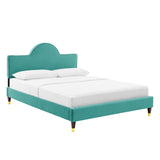 Aurora Performance Velvet King Bed Teal MOD-7032-TEA